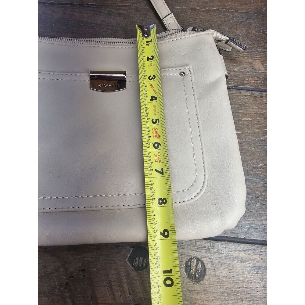 Rosetti Beige Purse Crossbody Shoulder Bag Adjustable Strap VG Multi Pocket - Picture 16 of 16